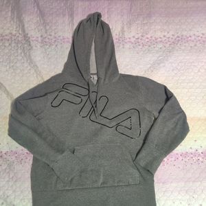*FILA* Grey drawstring pullover sweatshirt with hood